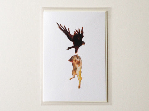 Cat Hawk - Greetings Card